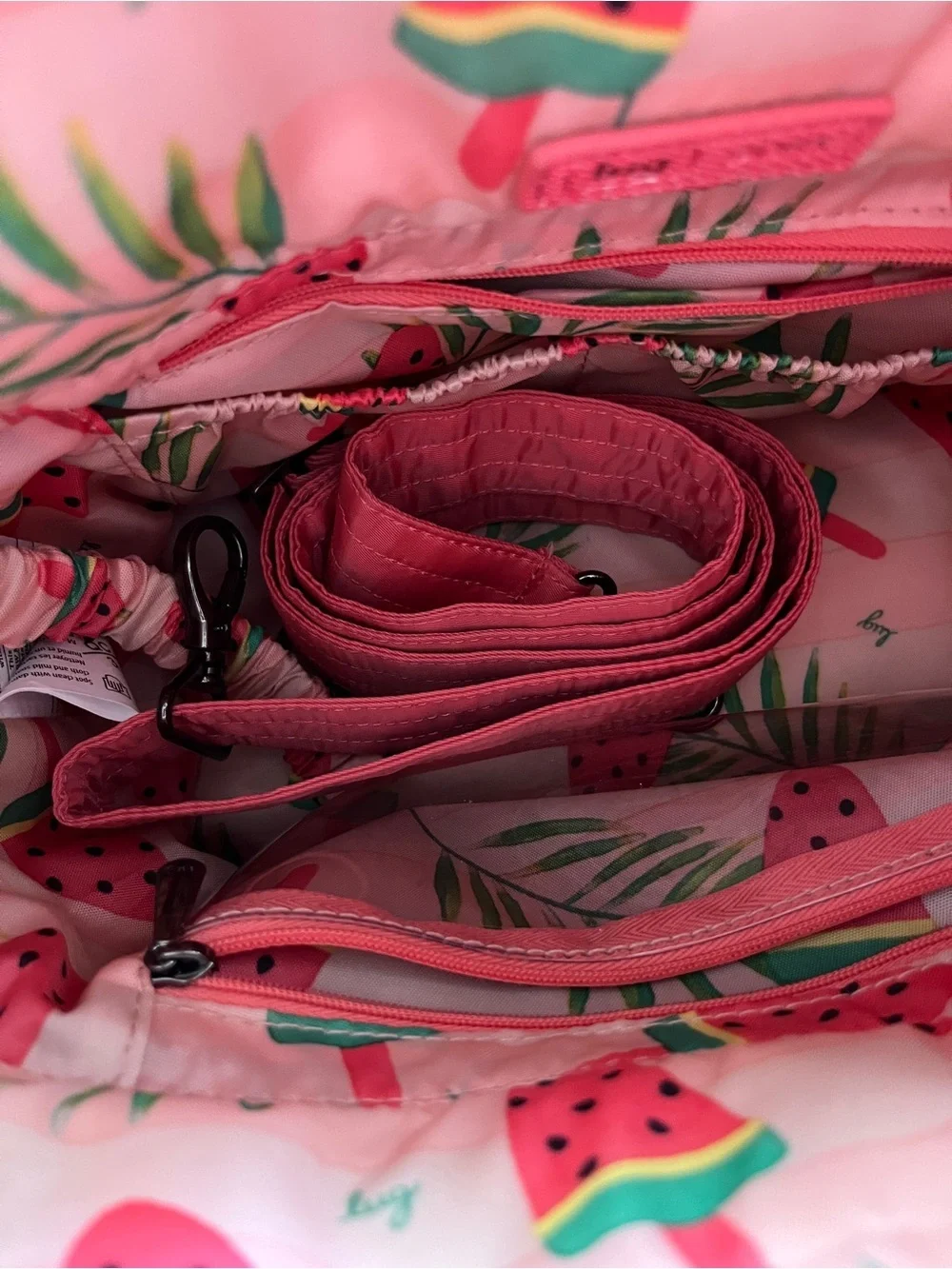 LUG Dory Matte Luxe Double Handle Tote w Crossbody Strap Watermelon Pink Ice Pop